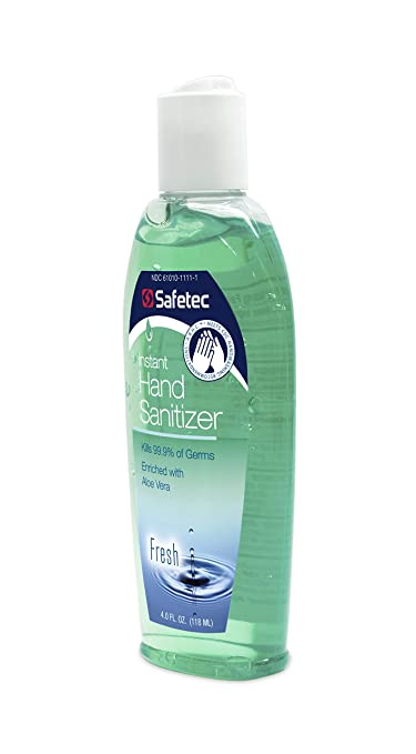 17370 Safetec® 66.5% ethyl alcohol with aloe vera Hand Sanitizer  (8-oz flip top bottle)